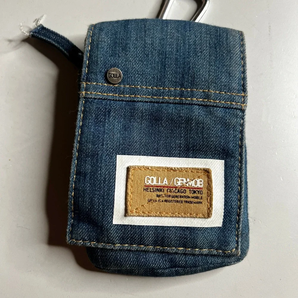 Golla Genmob Denim Mobile Phone Pouch Blue Carabiner Belt Case Small Bag